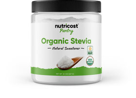 Nutricost Organic Stevia 8 oz bottle for everyday vegan sweetness.