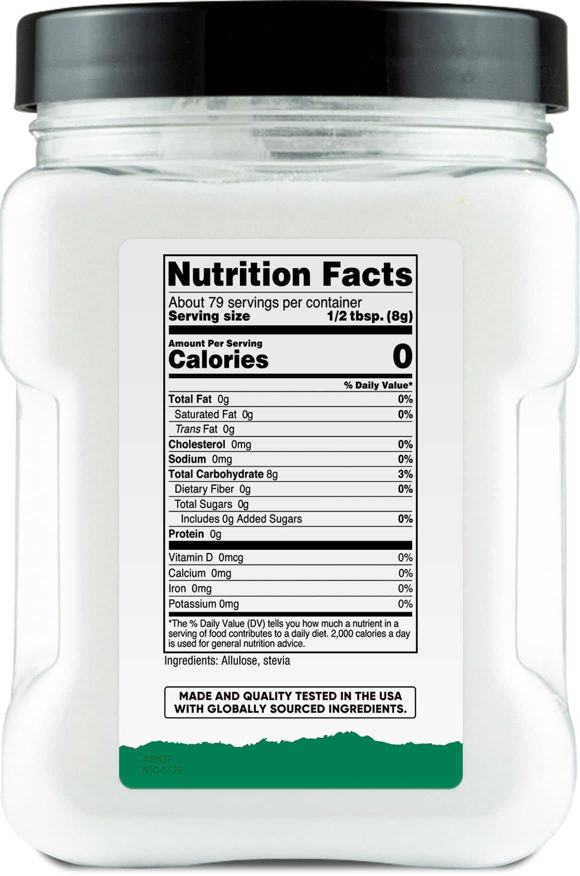 Nutricost Pantry Stevia with Allulose ingredient blend, highlighting natural sweetening components