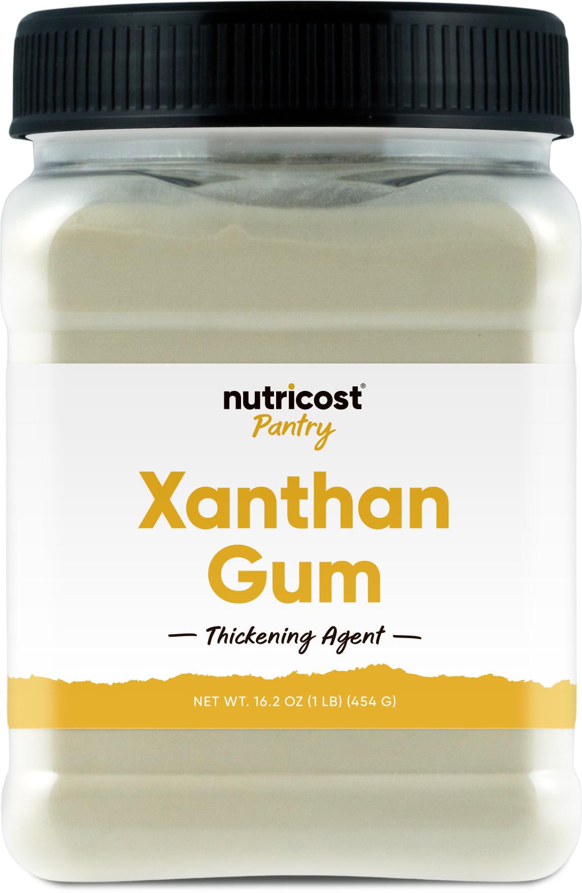 Nutricost Xanthan Gum 1 lb bottle for gluten-free thickening.
