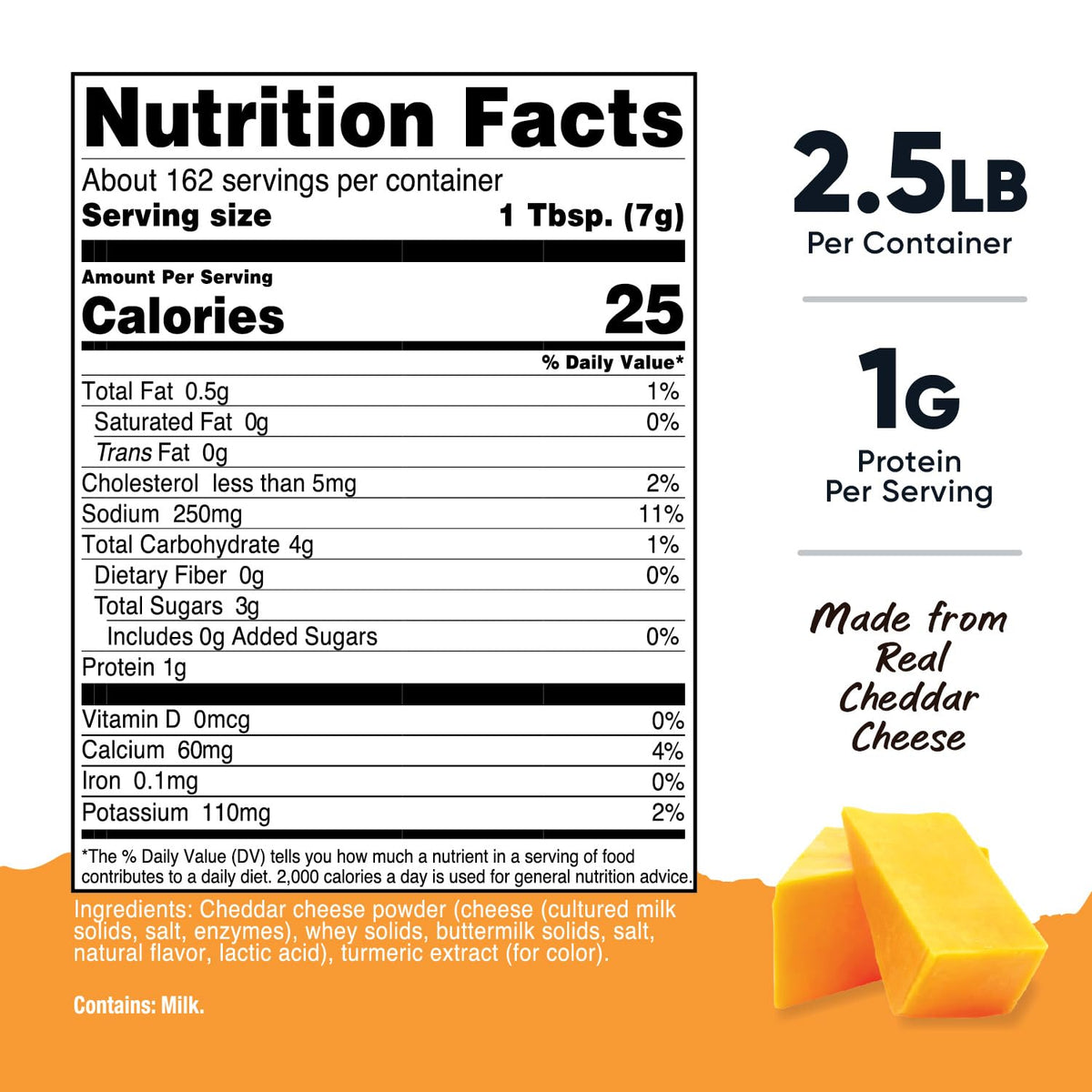 Nutricost Pantry Yellow Cheddar Cheese Powder being poured for quick toppings