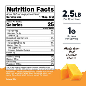 Nutricost Pantry Yellow Cheddar Cheese Powder being poured for quick toppings