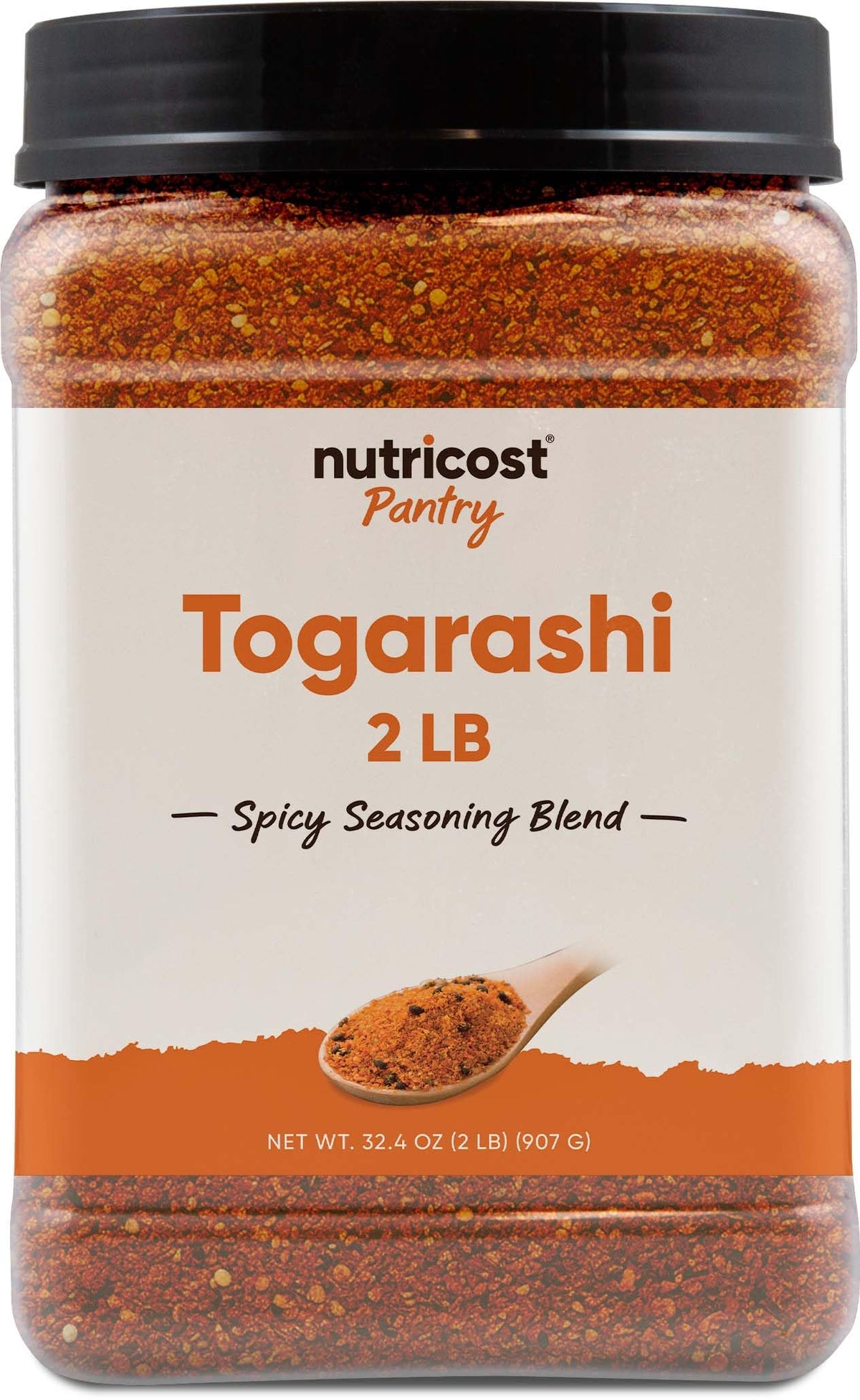 Nutricost Togarashi seasoning powder in a jar adds bold, versatile flavor to dishes.