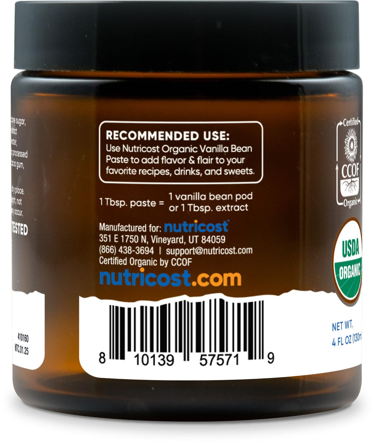Nutricost vanilla paste being poured for a glossy dessert glaze