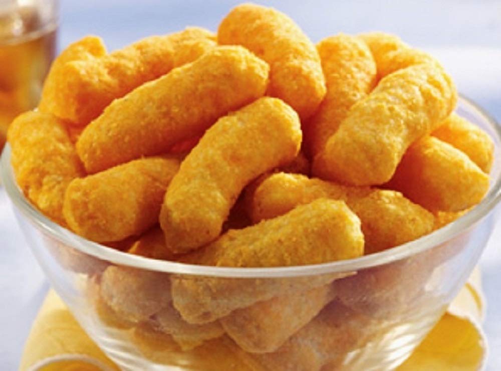 Nutrisystem Cheese Puffs 4-pack, crunchy snack ready for on-the-go enjoyment.