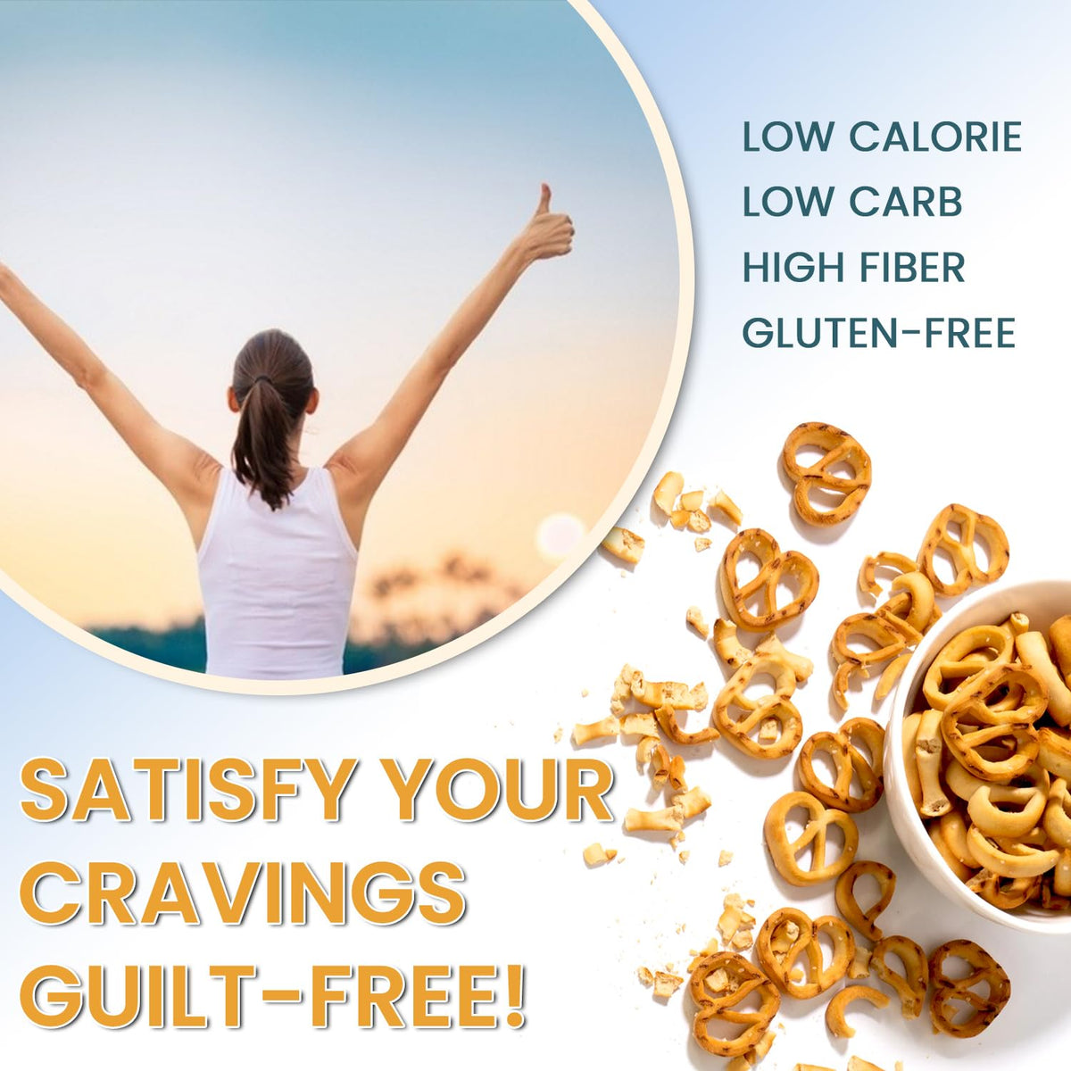 NutriWise Pretzel Protein Twists close-up texture shows a crunchy bite.