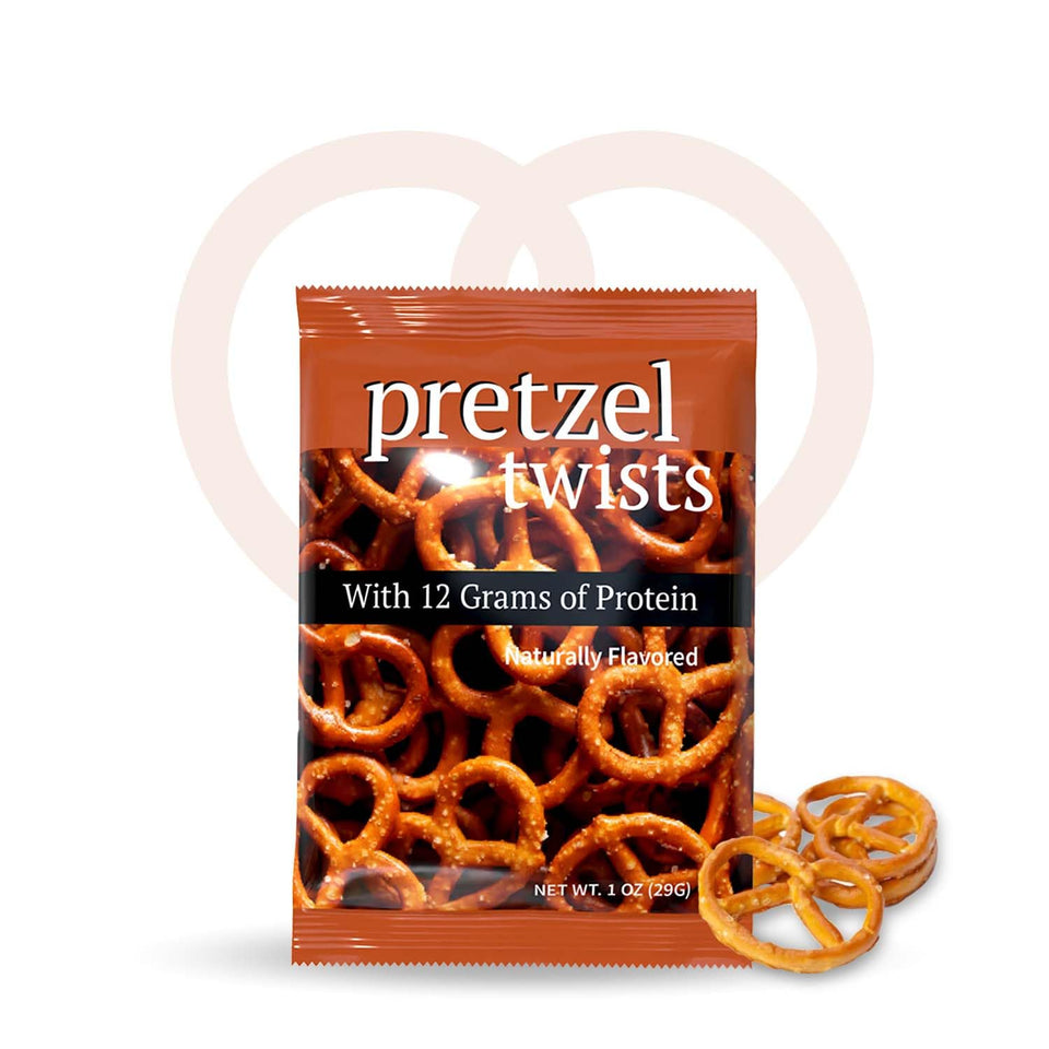NutriWise Pretzel Protein Twists packaging, keto friendly snack on the go.
