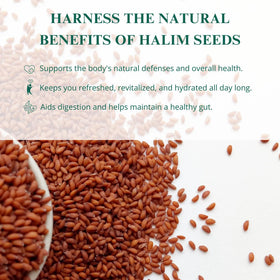 Nutriwish Halim seeds sprinkled over salad for crunch and nutrition