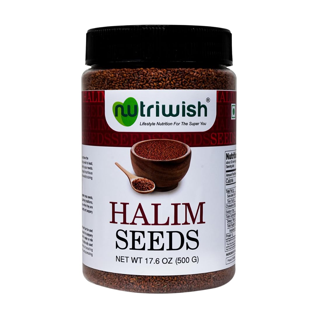 Nutriwish natural Halim seeds in bottle for quick, protein-rich snacking