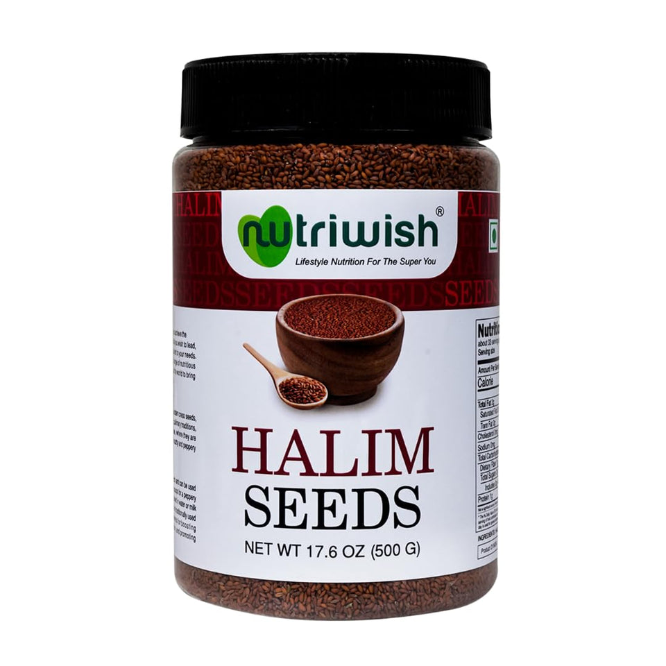 Nutriwish natural Halim seeds in bottle for quick, protein-rich snacking