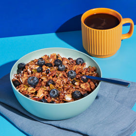 NuTrail Granola crumble closeup showcasing texture and no added sugar