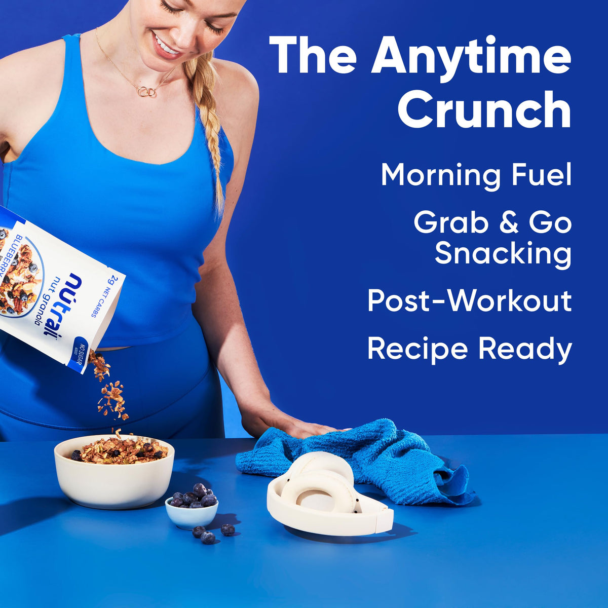 NuTrail Granola scoop emphasizes crunchy texture and mix of seeds and nuts