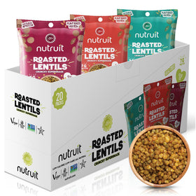 Nutruit lentil snacks Himalayan Salt & Black Pepper bag, crisp and savory protein boost.