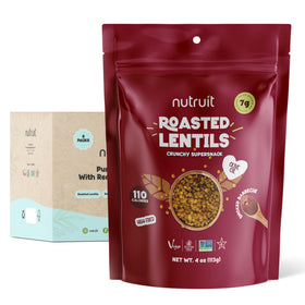 Nutruit roasted lentil snacks in Himalayan Salt & Black Pepper, protein-packed vegan snack