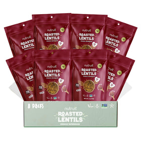 Nutruit roasted lentil snacks Sriracha flavor, zesty heat for on-the-go snacking