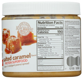 Nuts N More Salted Caramel Peanut Butter in a bowl, perfect for snacking.