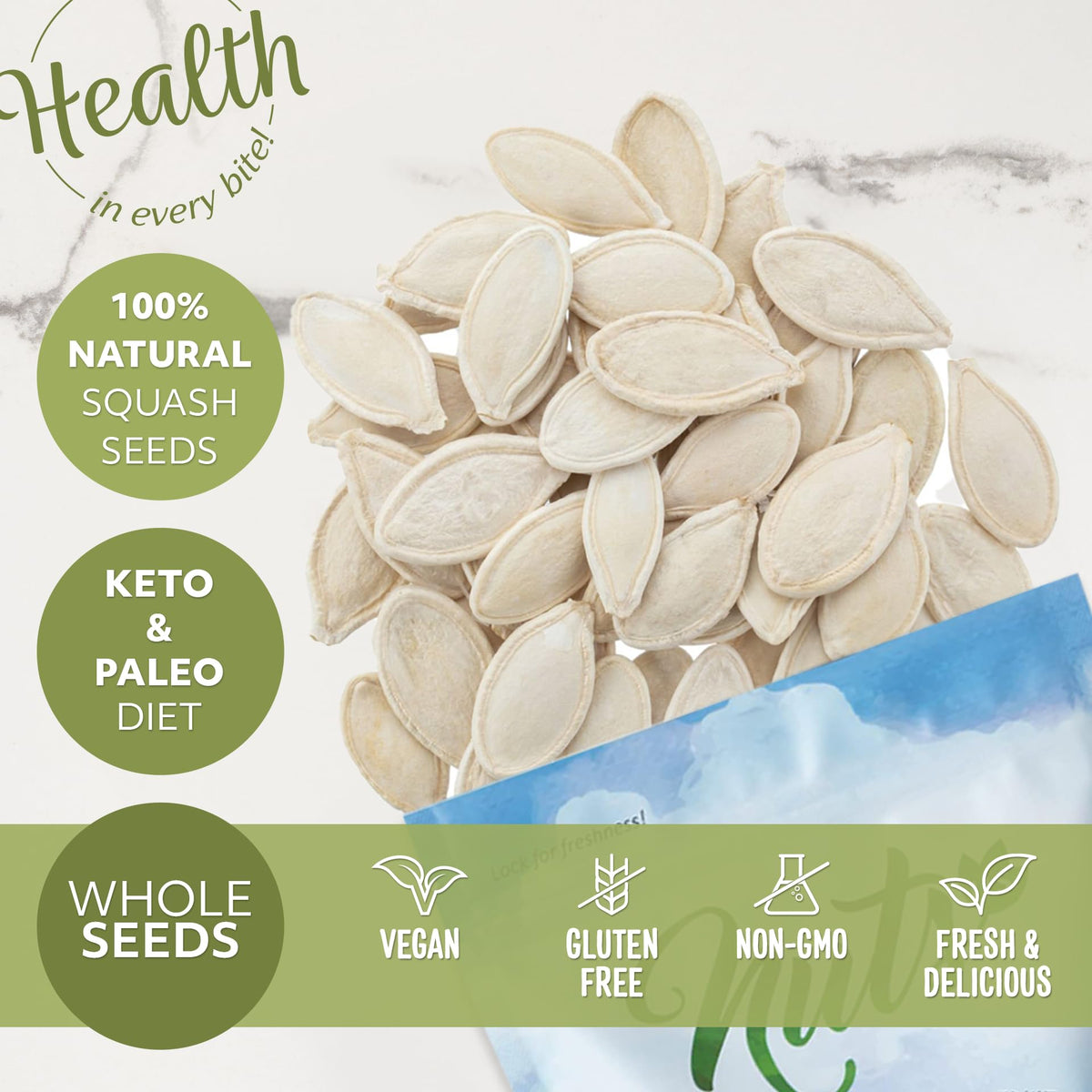 USA-grown pumpkin seeds with rich nutty flavor