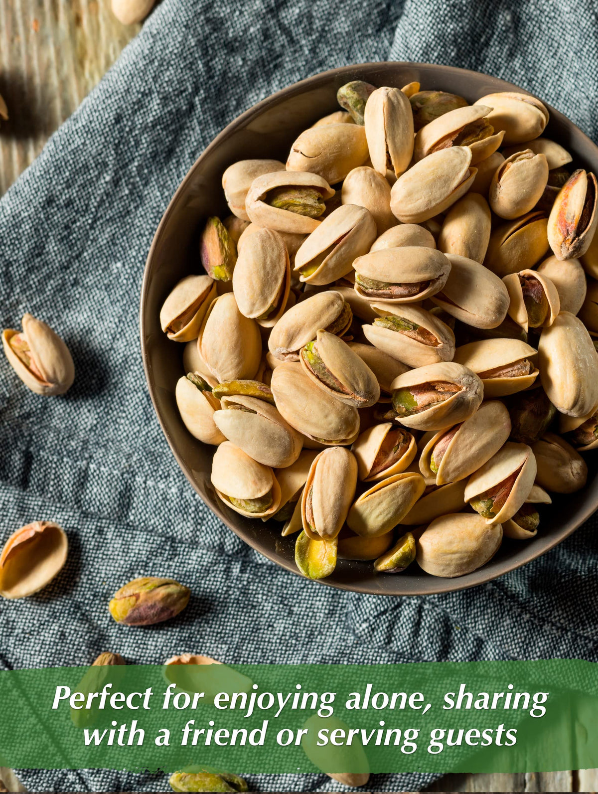 California-grown pistachios served in a bowl for sharing and snacking