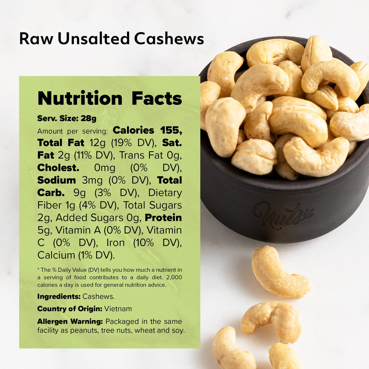 NUTS US cashews on salad add crunch and richness.