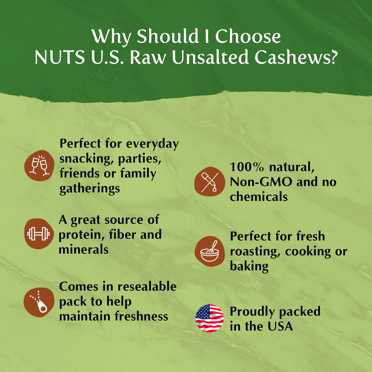 NUTS US cashews in snack bowl ready to share.