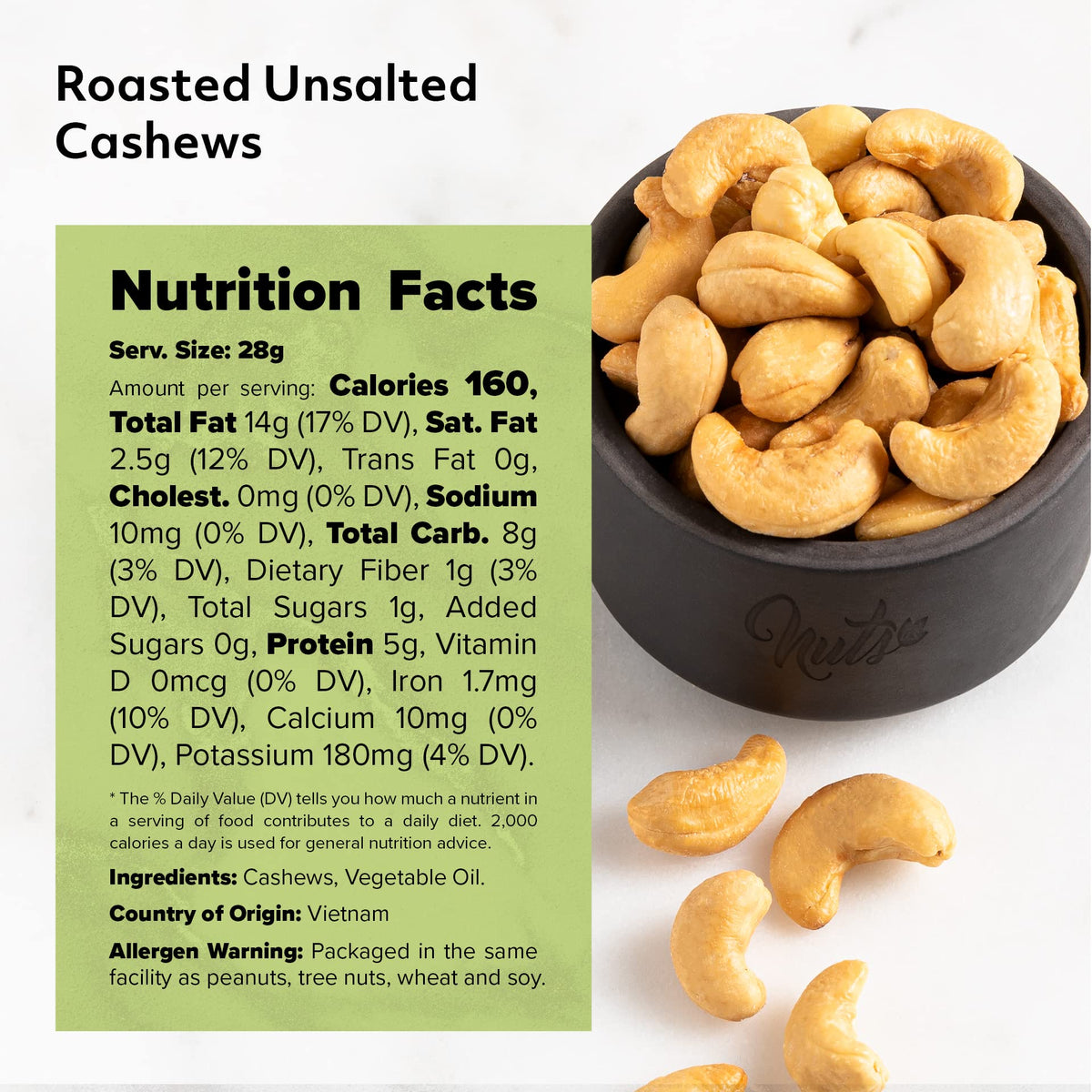 NUTS U.S. cashews in trail mix, a convenient energy-boosting ingredient.