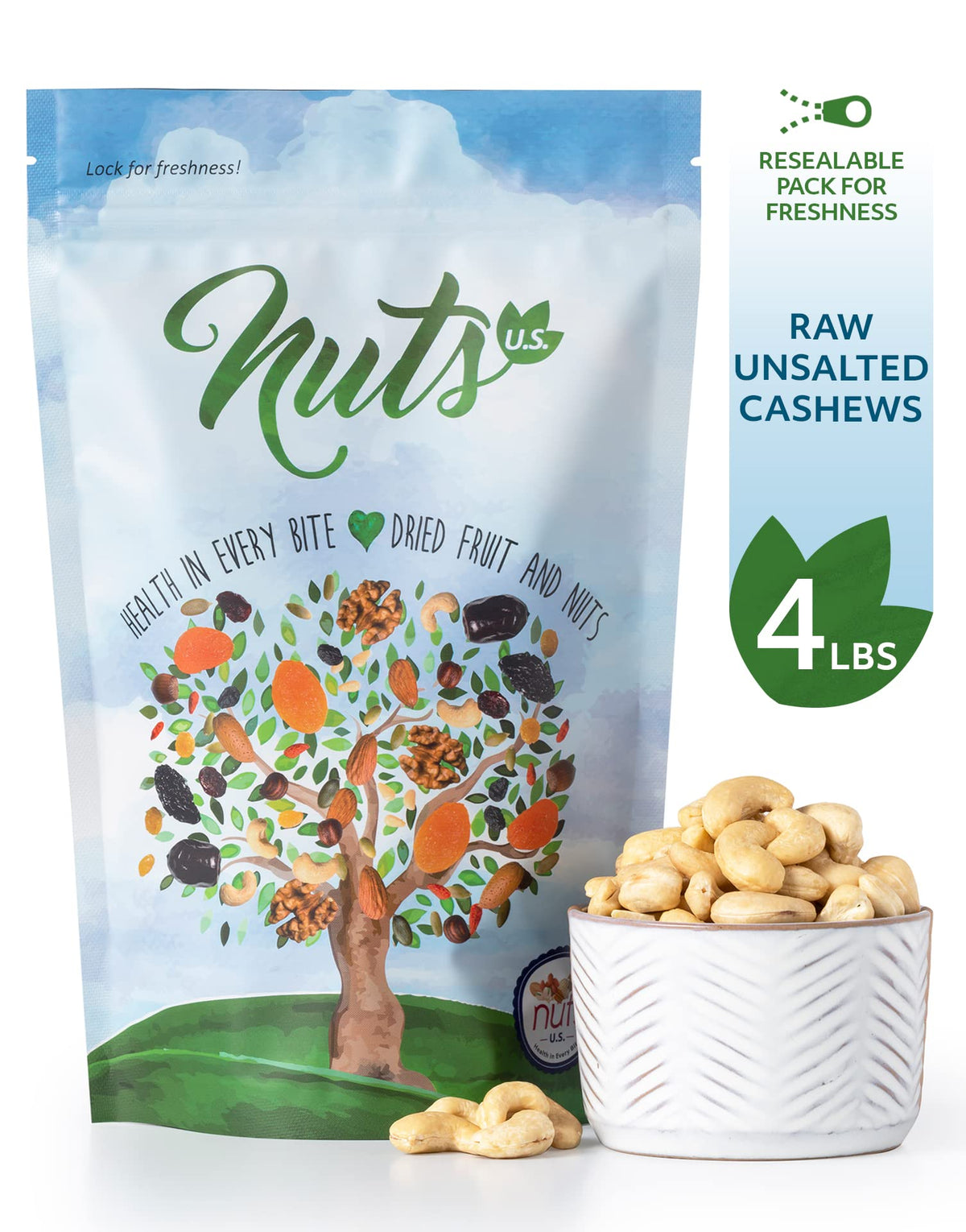 NUTS US cashews whole kernels close-up ideal for recipes.