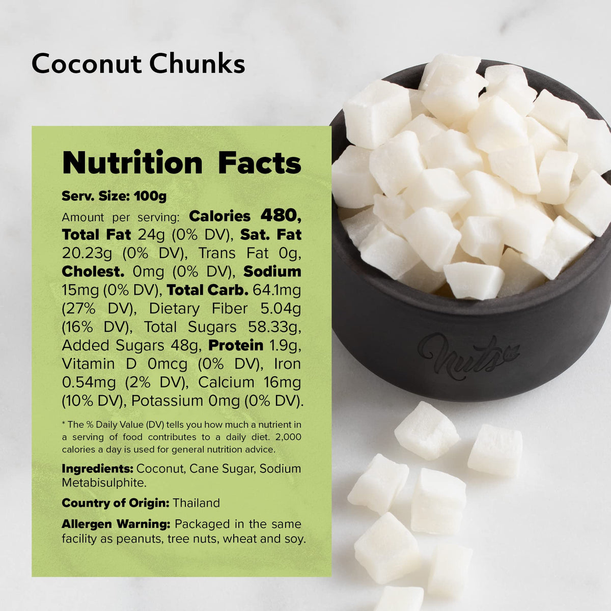 NUTS U.S. Coconut Chunks salad addition boosts tropical flair