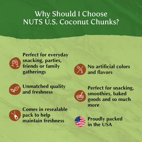 Handful of coconut chunks as a refreshing snack