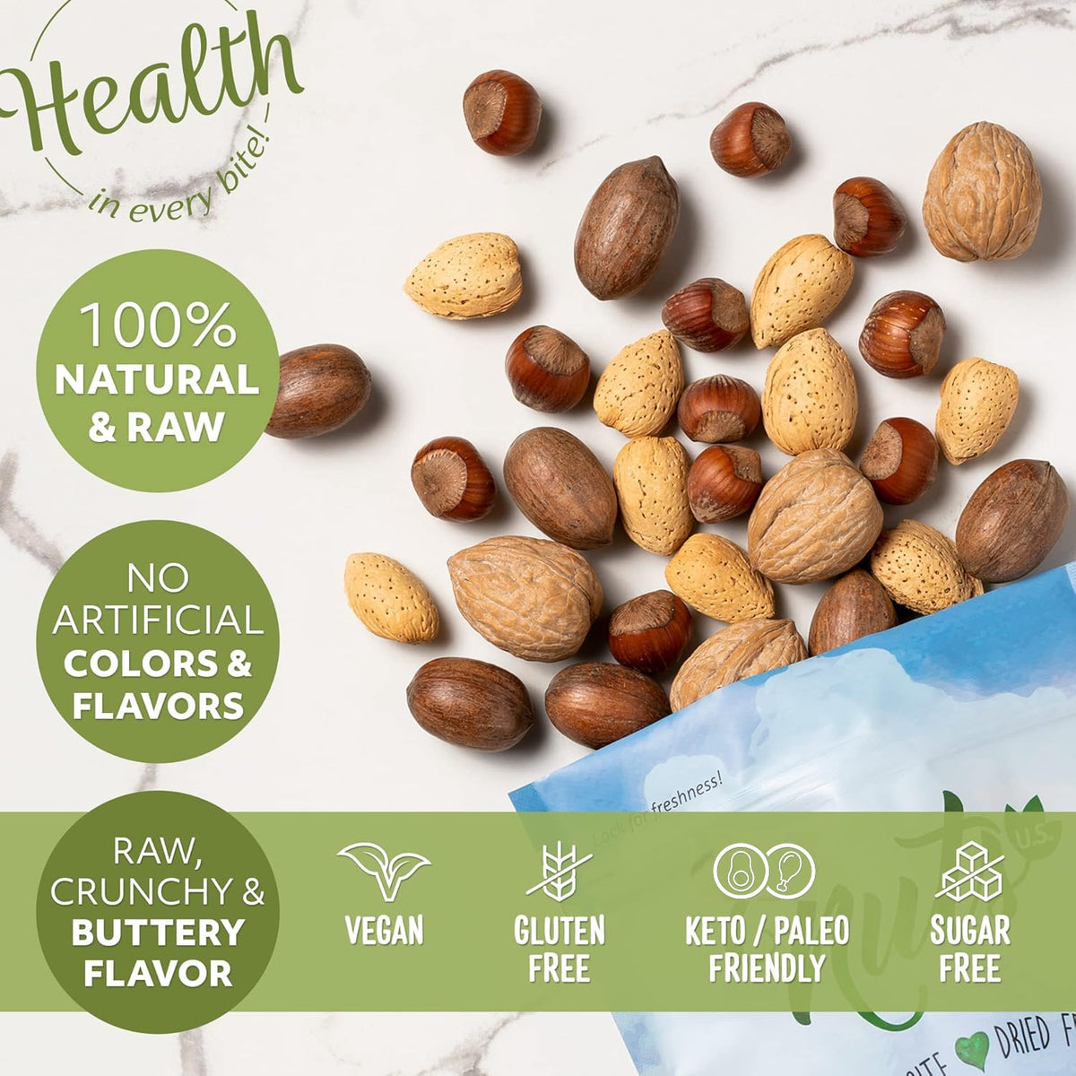 NUTS U.S. hazelnuts-in-shell creamy interior with crisp crack.