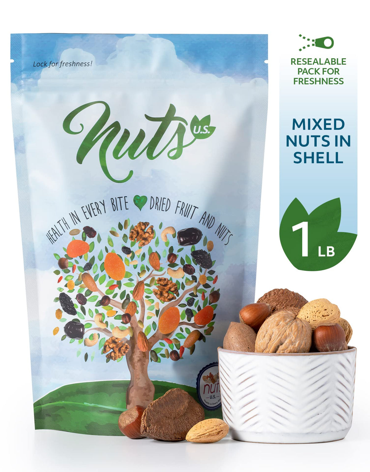 NUTS U.S. mixed in-shell walnuts image: omega-3 rich addition to meals.