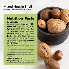 NUTS U.S. mixed nuts in shell pecans, warm nutty notes for desserts.