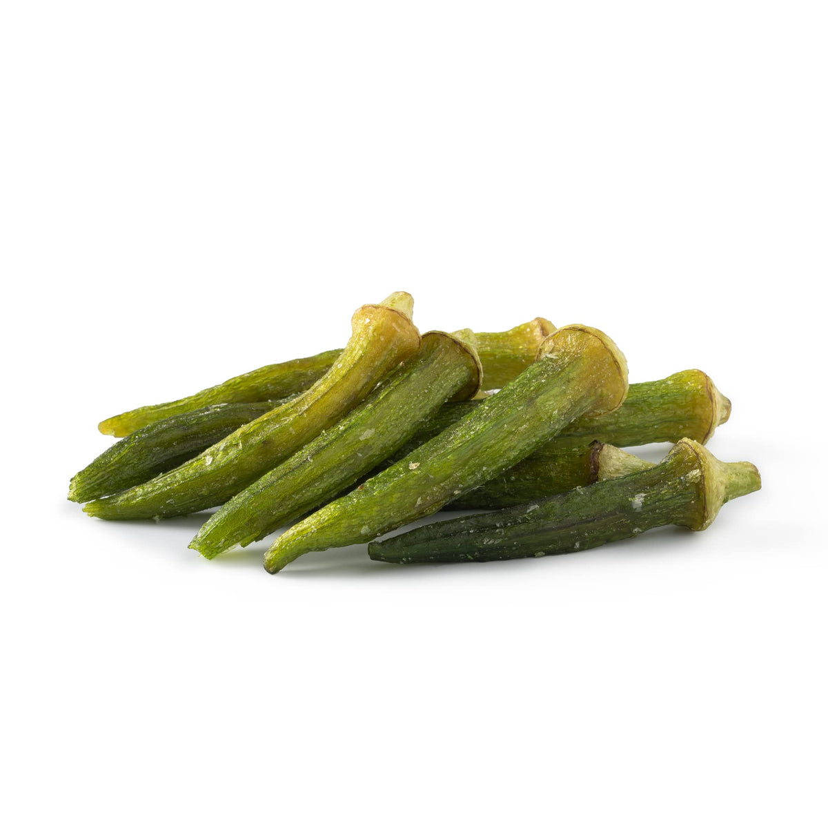 NUTS U.S. Okra Chips sea-salted bulk bag for a crunchy snack.
