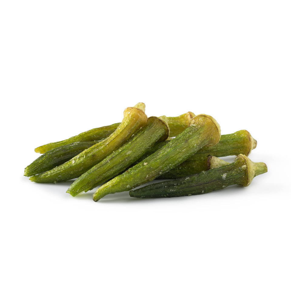 NUTS U.S. Okra Chips sea-salted bulk bag for a crunchy snack.