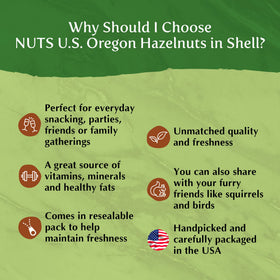 NUTS U.S. 6 lb resealable bag keeps hazelnuts fresh longer