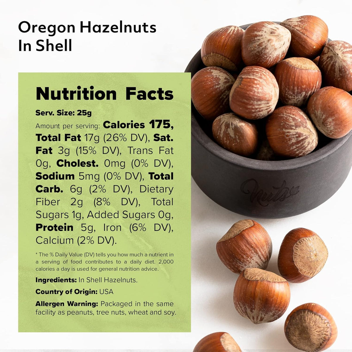 NUTS U.S. Oregon hazelnuts roasted to deliver buttery flavor
