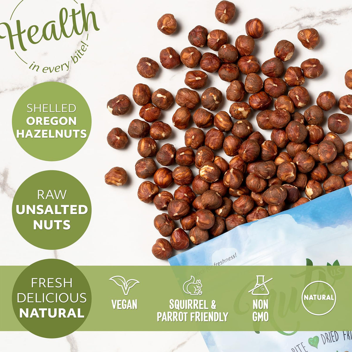 NUTS U.S. Oregon Hazelnuts kernel in bowl closeup ideal for salads