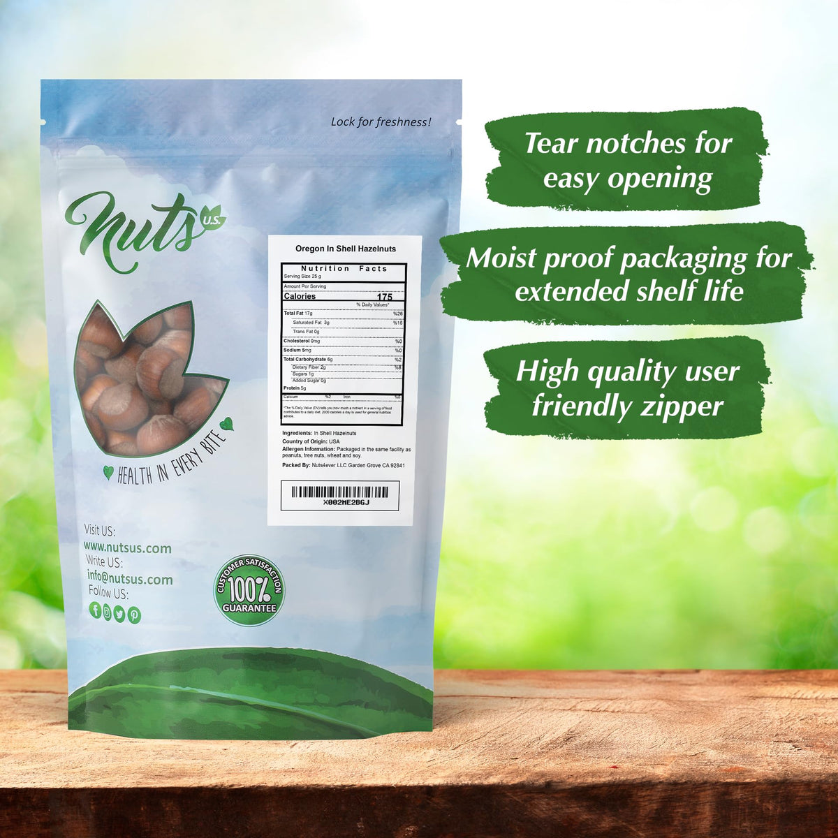 NUTS U.S. Non-GMO hazelnuts in shell from Oregon, great for baking