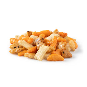 NUTS U.S. Oriental Rice Crackers bag front view with reseal feature preserving freshness.