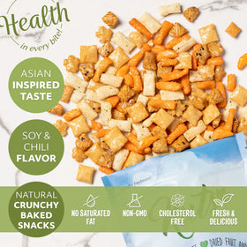 NUTS U.S. Oriental Rice Crackers resealable bag keeps freshness intact