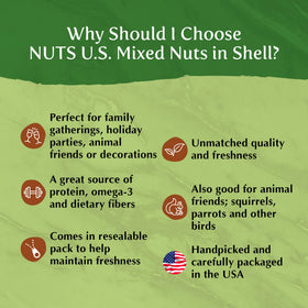 NUTS U.S. packed USA resealable bag keeps freshness.