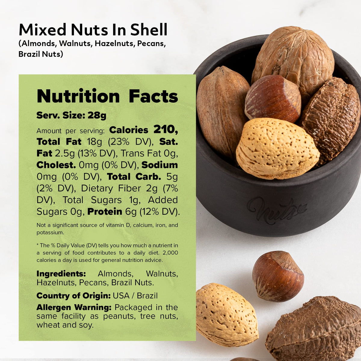 NUTS U.S. protein and fiber rich snack option.