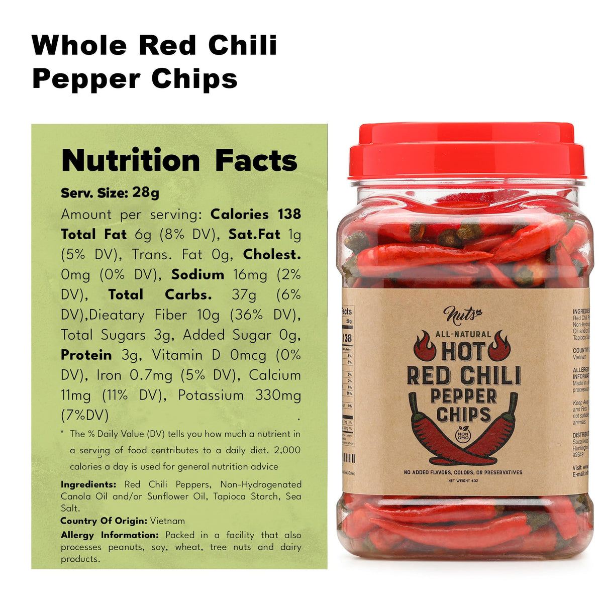 NUTS U.S. Spicy Charm open jar reveals intense chili aroma.