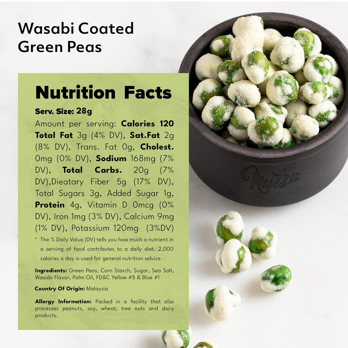 NUTS U.S. Resealable bag preserves freshness for on-the-go munching.