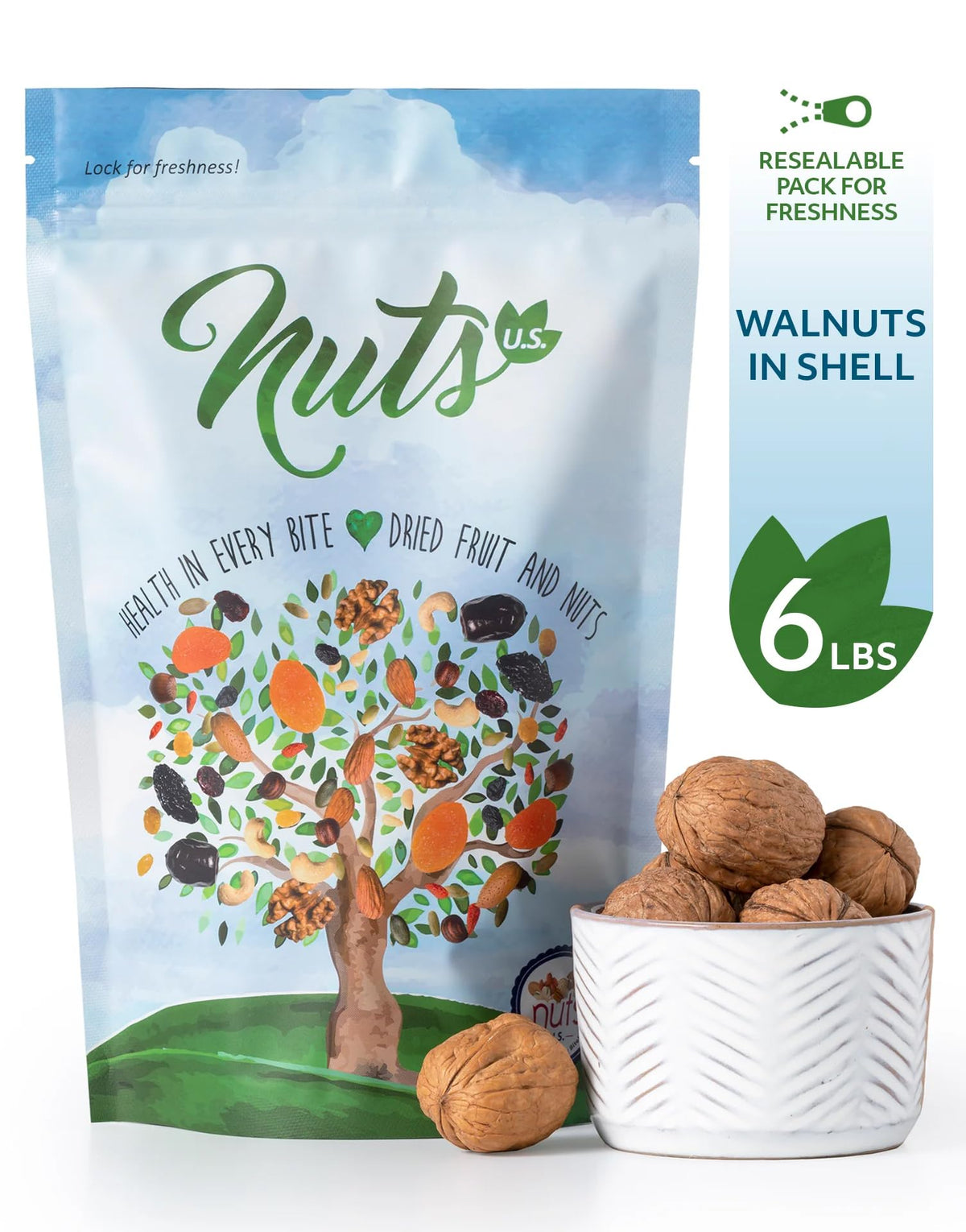 NUTS U.S. Chandler walnuts crack-open shells revealing jumbo kernels.