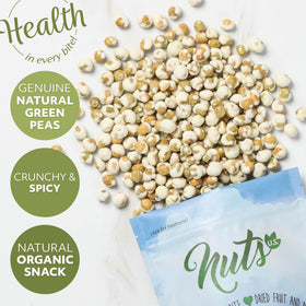 NUTS U.S. Wasabi Green Peas snack on-the-go, a punchy bite anytime.