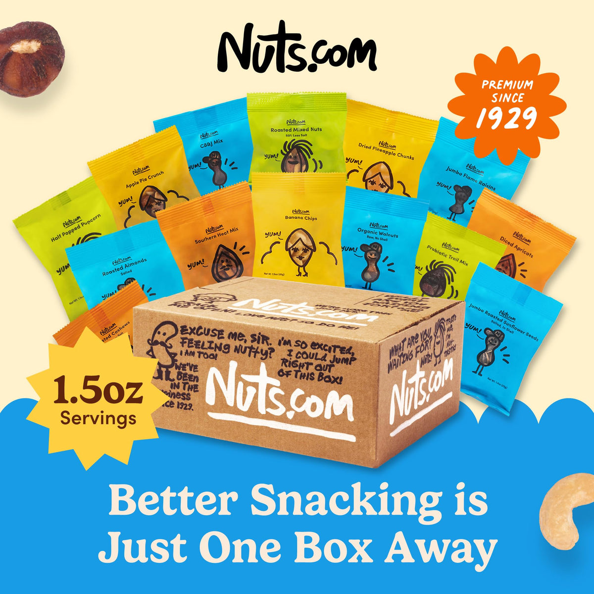 Nuts.com dried-fruit-collection apricots and pineapple for on-the-go energy.