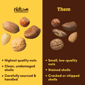 Nuts.com mixed nuts in shell 5 lb bag open shot, ready to scoop.