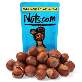 Nuts.com Oregon hazelnuts in shell in a 1 lb bag, ready for snacking