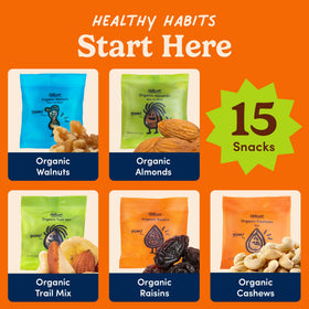 Nuts.com organic almonds pack, raw and unsalted for clean-label crunch.