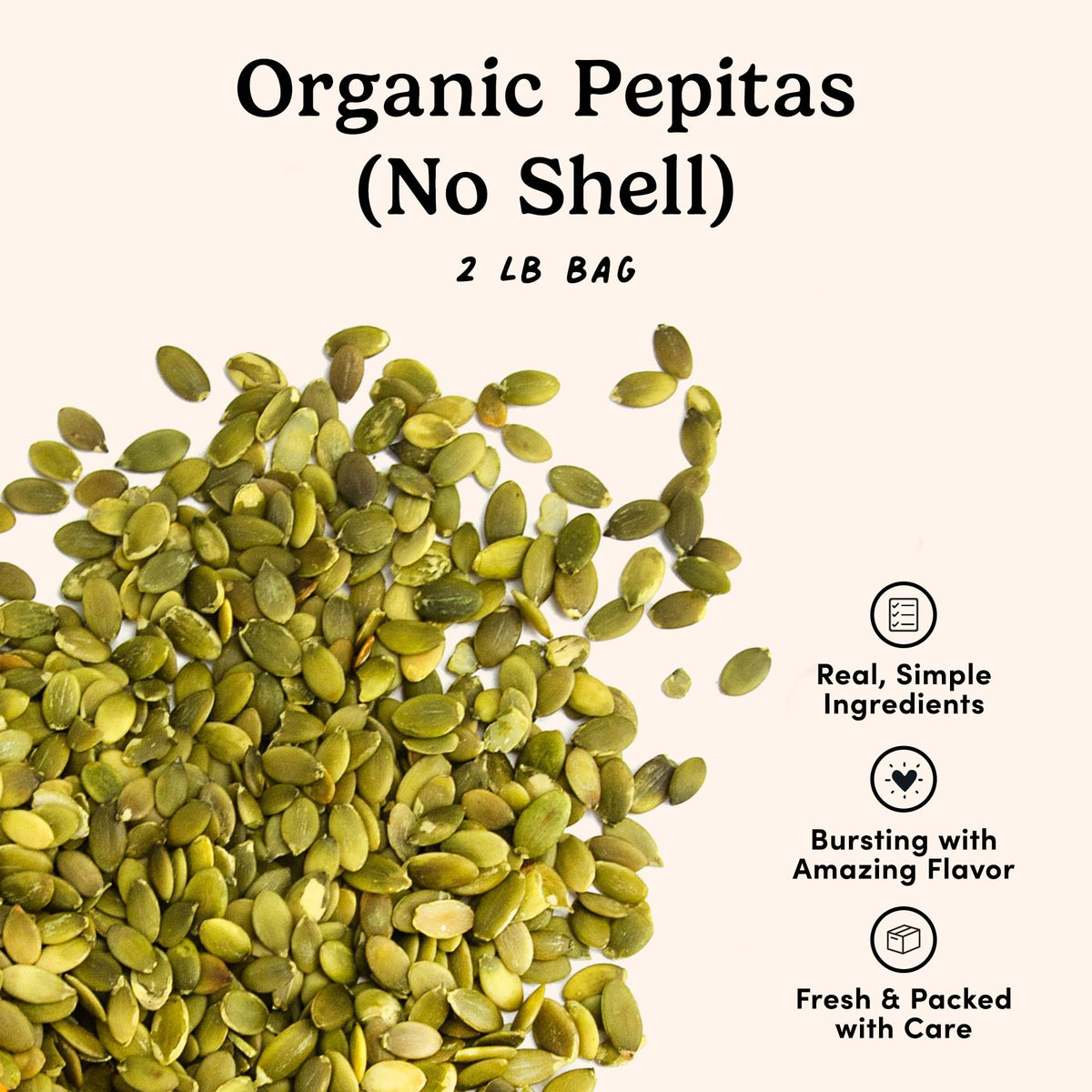 Nuts.com pumpkin seeds crunch close-up highlighting firm texture and protein.