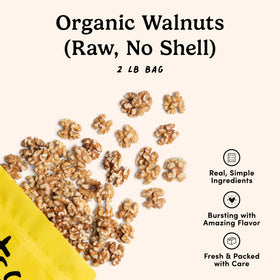 Nuts.com Organic Walnuts on salad, adding crunch and fiber.